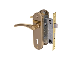M5E41 - 2 Lever Lockset 6" Brass Plated -M5E41_A_L_T